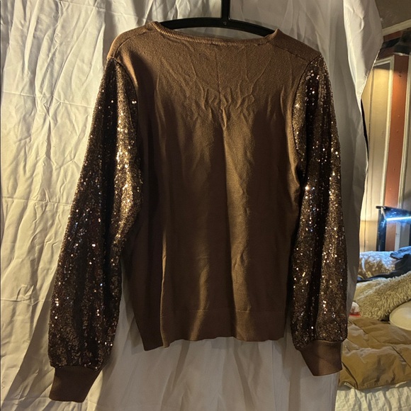 Adrianna Papell Brown Knit Top - Picture 2 of 7